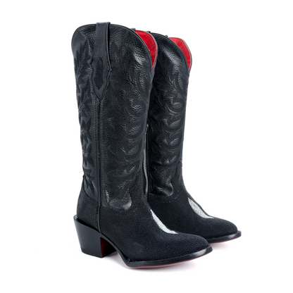 Bota Exótica en Piel de Mantarraya Oval PB407