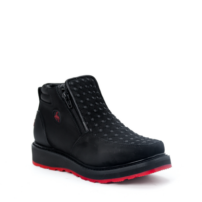 Botín Doble Zipper en Piel de Res PB506