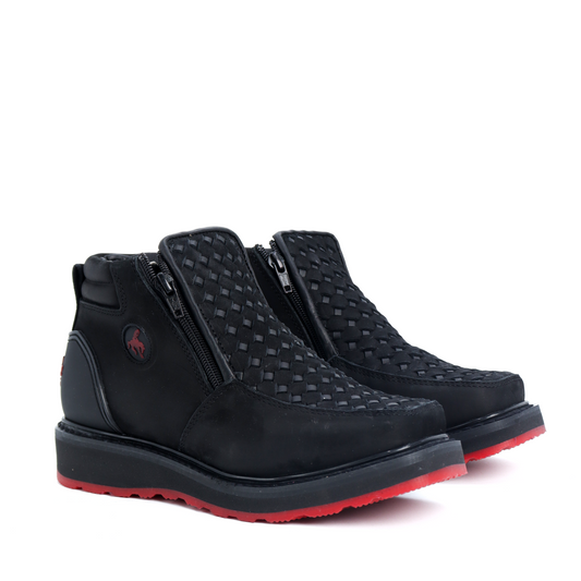 Botín Doble Zipper en Piel de Res PB506