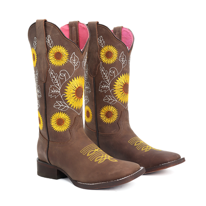 Bota Vaquera Girasol en Piel de Res PB204