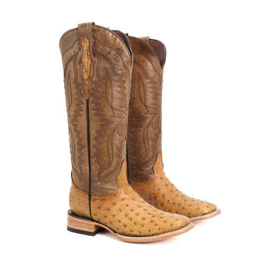 Bota Exótica en Piel de Avestruz PB403