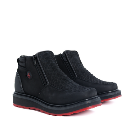 Botín Doble Zipper en Piel de Pitón PB507